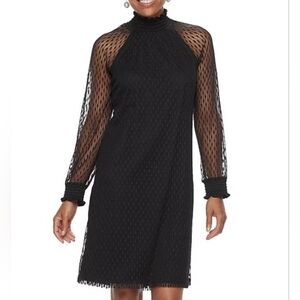 Nina Leonard size Large dress navy blue